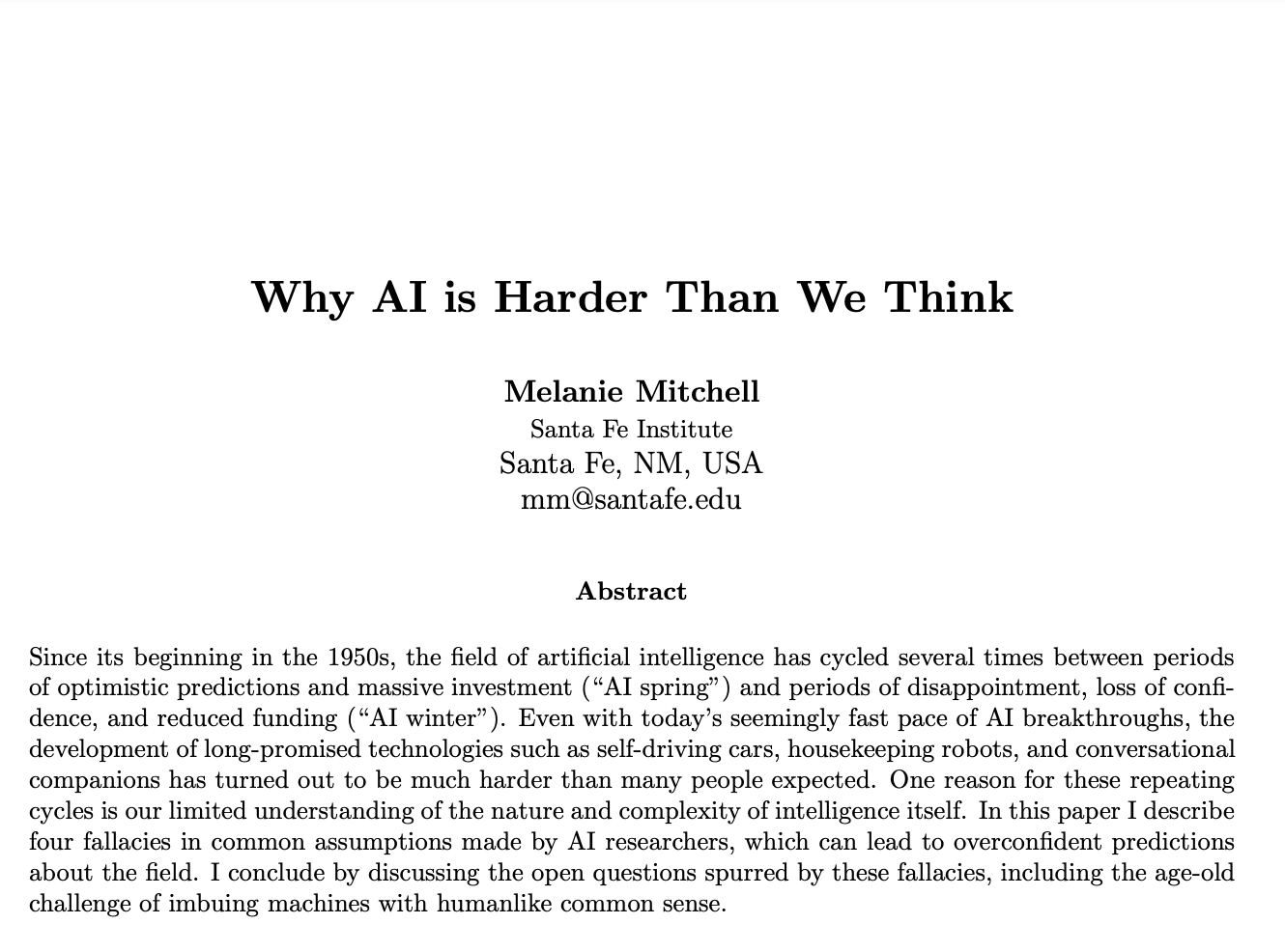 Why AI Is Harder Than We Think